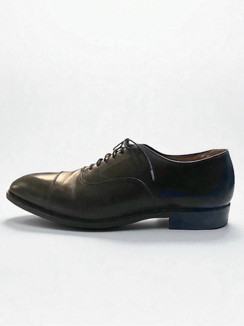 JOHNSTON & MURPHY MELTON CAP TOE TOSCANA LEATHER OXFORDS ITALY SIZE 11.5